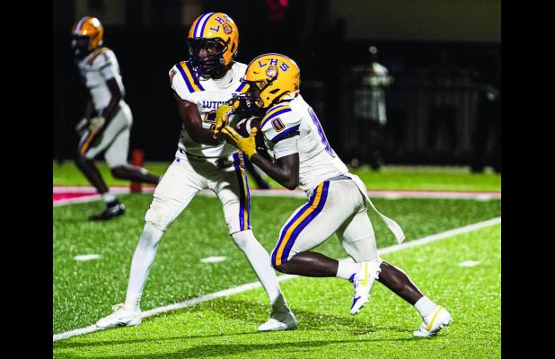 Lutcher Bulldog running back Jaimylon Joseph ran for 94-yards on 11 carries and scored three TDs last Friday against Donaldsonville. Photo by Tony Schexnayder