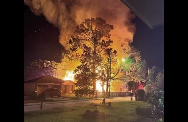 The home of the late Rev. Herbert Gordon on Lionel Washington Street was destroyed by fire late Tuesday night in Lutcher.