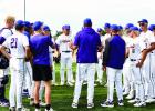 Lutcher Head baseball coach Ryan Jensen speaks to his team ahead of the quarterfinal, best of three series against the Rayne Wolves. The Bulldogs won the first game 5-0 then lost the second 0-5. Needing a win to advance to the semifinals, the Dogs stepped Lutcher Head baseball coach Ryan Jensen speaks to his team ahead of the quarterfinal, best of three series against the Rayne Wolves. The Bulldogs won the first game 5-0 then lost the second 0-5. Needing a win to advance to the semifinals, the Dogs stepped
