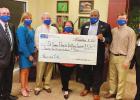 PICTURED L to R: Wilbur Reynaud, Hospital Foundation Board; Mary Ellen Pratt, Hospital CEO; Wayne Aucoin, Hospital Foundation Board; Jackie McCreary, CAUW Board (The Mosaic Company); George Bell, CAUW President and CEO; Leslie Loup, Hospital Foundation Bo Hospital Foundation Awarded