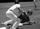 A Wildcat defender tags out a Springfield baserunner during last week’s First Round playoff series played at Wildcat field. St. James won game two, which was the program’s first ever home playoff win. Photo by Oliver Hooker Wildcat Baseball Team Wins First Home Playoff Game In Program History