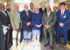 Right to left - Reverend Allen Randle, Sr., Franklin Foundation Board President; Bart Folse, COO, Franklin Foundation; Greg Stock, CEO, Thibodaux Regional; Senator Bret Allain II, Franklin Foundation Board Member; Ashish Udhrain, MD, Medical Oncologist, T TRHS, Franklin Foundation Hospital Partner To Improve
