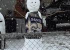 A nice looking Saints snowman. However, where is the paper bag? A nice looking Saints snowman. However, where is the paper bag?