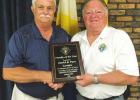 Barry Weber, Grand Knight presenting “Family of the Year” award to Brother David and Pam Louque. Knights of Columbus Awards Presented