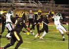Wildcat running back Sean LeBeouf (#2) awaits to catch a pass from quarterback Shamar Smith during last week’s first round playoff win. St. James shut out Mansfield 28-0 and now move on to round two to play Green Oaks in Shreveport.