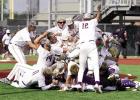 The team celebrates winning it all with the traditional “Bull” Dogpile! The 2026 Bulldogs finished the season with a 35-9 record.