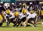 The Lutcher Bulldog defensive line digs in while awaiting the snap. Photo by Michelle Clement, LHS The Lutcher Bulldog defensive line digs in while awaiting the snap. Photo by Michelle Clement, LHS