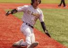 St. James Wildcat junior pitcher/outfielder Liam Cazenave slides into third base last Saturday against Caldwell in the second round of the State baseball tournament. The 2026 Wildcat team won 24 games in the regular season, which makes them the all-time w