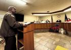 Sheriff Claude Louis, Jr. addresses the Gramercy Mayor and Board of Aldermen on Monday.