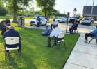 The Lutcher Board of Aldermen met on the front lawn of the Town Hall in order to conduct a meeting and practice social distancing. Mayoral Proclamation Limits The Sale Of Alcohol In Town Of Lutcher