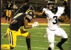 St. James defensive back Keshawn Coleman (#17) takes down a Panther ball carrier last Friday in Vacherie. Coleman also batted down a Panther pass to force Brusly to turn the ball over on downs late in the first half. Photo by Oliver Hooker