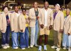 The 2026 Lutcher-Cypress Grove-Romeville Hall of Fame class were honored and recognized at halftime of last Friday’s Lutcher football game. From left are Henry Gaudet, Joan Murray, Chandra Hayes (mother of inductee Rolando Melancon), Cynthia Jackson Smi