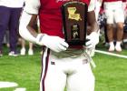 Riverside’s Christopher Becknel was named the Division IV (select) Most Outstanding Player. Becknel finished with nine carries for 36-yards, he caught two passes for 72-yards and a TD, and he threw one pass for a 46yard TD. Photo by Tony Schexnayder