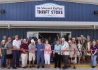 A big crowd turned out to help cut the ribbon to officially open the new St. Vincent DePaul Thrift Store in Lutcher (1889 W. Main St., Lutcher, LA). The brand new building was built after the former building was damaged and condemned due to damage sustain