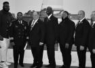 Lutcher Town officials (from left) Alderman Shanrick Burns, Chief of Police Dwan Bowser, Mayor Patrick St. Pierre, Alderman Donald Batiste, Alderman-at-Large Rowdy Scott, Jr., Alderman Tommy George and Alderman R .J. St. Pierre. Town Officials Take Their Oaths Of Office