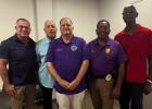 Several members of the Lutcher Town council happened to meet at the Convent courthouse while qualifying and they took a quick photo. From left: Alderman Tommy George, Alderman R.J. St. Pierre, Mayor Patrick St. Pierre, Lutcher Chief of Police Dwan Bowser 