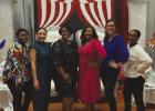 Pictured right to left: Akeiya Lee, Art Teacher; Angela Veron, Magnet Lead Teacher; Lynesia Preyan-Raymond, Principal; Nicondria Norwood, Fox 8 Meteorologist; Rachel Hebert, Assistant Principal; and Garri Paul, Music Teacher. Gramercy Elementary’s Gator Gala XII