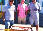 Alex Foret (center) donated his 4-H hog to St. Vincent De Paul’s Food Bank. Accepting the hog was St. Vincent de Paul members Harold Miller and Bruce Roussel. Foret Says He Is Blessed To Bless Others