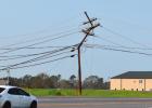 A crooked pole on LA 3125. Ida Tears Through And Tears Up St. James Parish