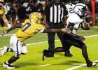 St. James Wildcat junior running back Xavier Johnson ran for all three Wildcat touchdowns last Friday in Lutcher. Photo by Oliver Hooker