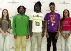 Five Lutcher High Seniors were offered scholarships to take their talents to the collegiate level. From left: Keira Herrmann, Soccer - LSU Eunice; Tariot Snowden, Football - Belhaven University; Dwayne Winfield, Football - Belhaven University; Ciera Cammo Five Lutcher High Seniors were offered scholarships to take their talents to the collegiate level. From left: Keira Herrmann, Soccer - LSU Eunice; Tariot Snowden, Football - Belhaven University; Dwayne Winfield, Football - Belhaven University; Ciera Cammo