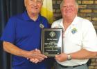 Barry Weber, Grand Knight presenting “Service” award to Brother Clifton Williamson. Knights of Columbus Awards Presented