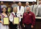 The St. James Parish Council and Parish President Pete Dufresne recognized, congratulated and thanked 2024-25 Teen Miss St. James Bryleigh Sutherland and 202425 Miss St. James Hannah Roussel for all their accomplishments and for representing St. James Par
