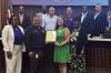 Dr. Sarina Lirette, Director of Adult Education at River Parishes Community College, accepts a Resolution from the St. James Parish Council proclaiming September as National Adult Education and Family Literacy Month.